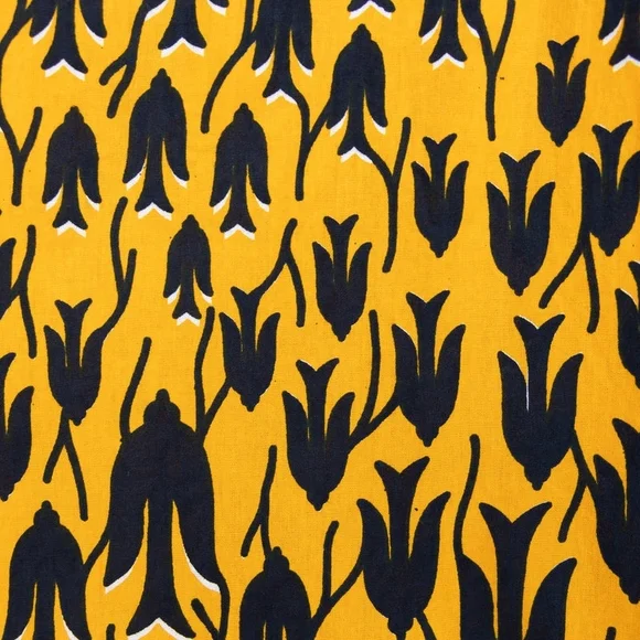 Vibrant Yellow and Black Long Sleeve Dress - Picture 2 of 5